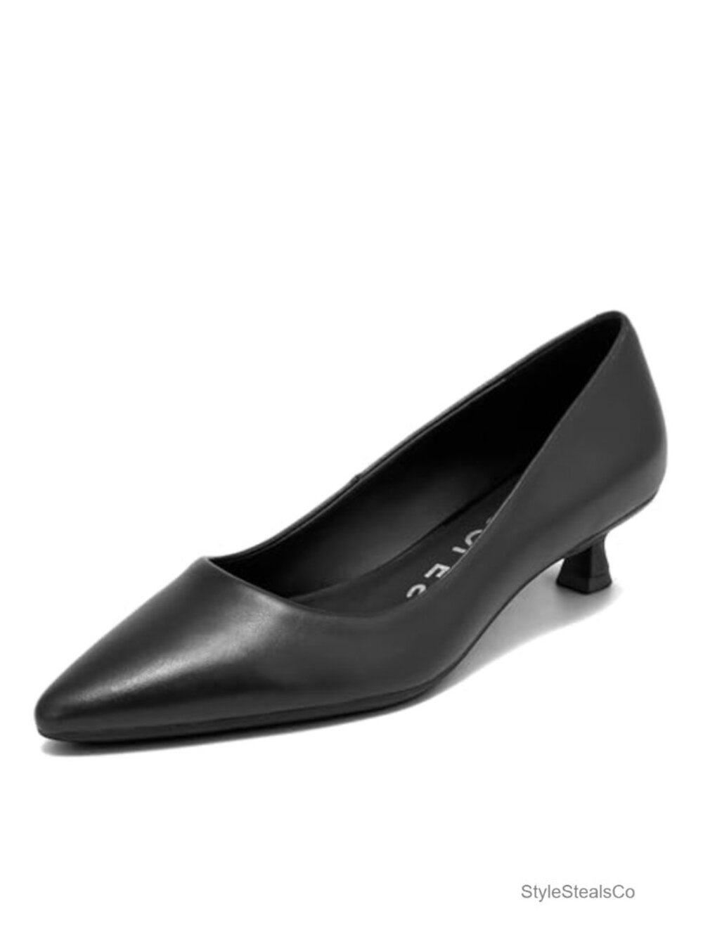 Kitten Heel Pointed Toe Slip-On Pumps with Ortholite Foam Insole